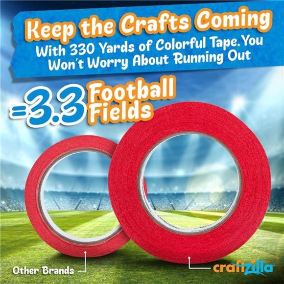 Colored Masking Tape –6 Color Masking Tape Rolls –990 Feet x1 Inch Painters Tape - Picture 3 of 8